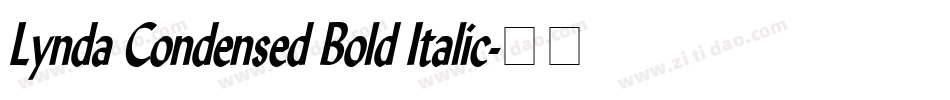 Lynda Condensed Bold Italic字体转换
